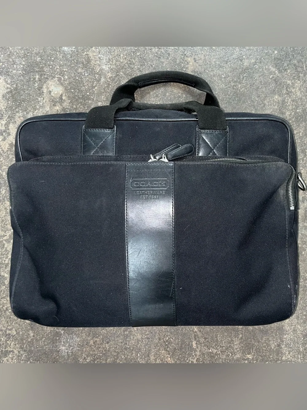 Coach Bag Men’s Shoulder 6408 Black Nylon Leather COACH